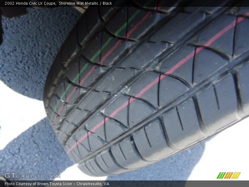 Shoreline Mist Metallic / Black 2002 Honda Civic LX Coupe
