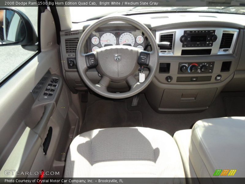 Bright White / Medium Slate Gray 2008 Dodge Ram 1500 Big Horn Edition Quad Cab