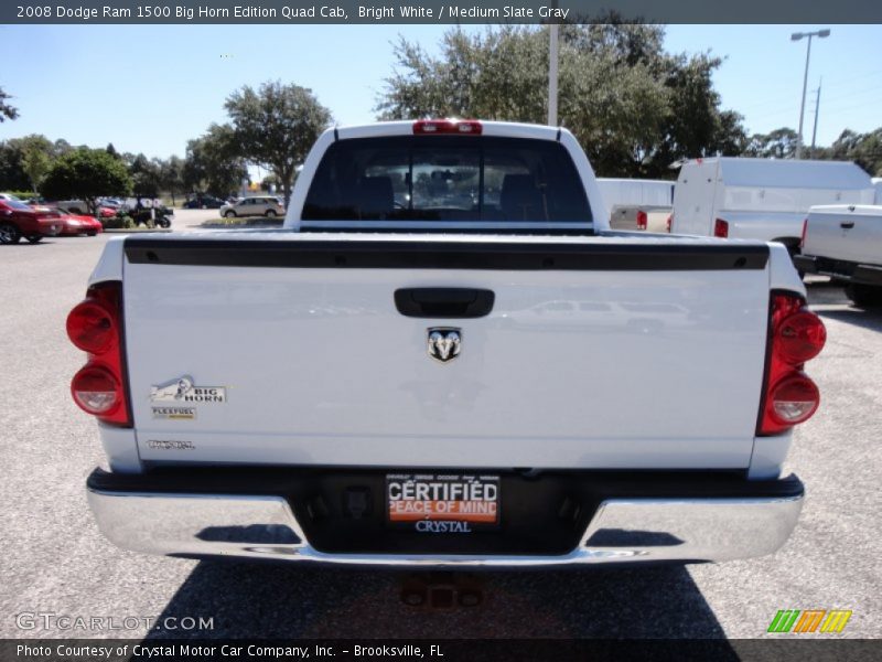 Bright White / Medium Slate Gray 2008 Dodge Ram 1500 Big Horn Edition Quad Cab