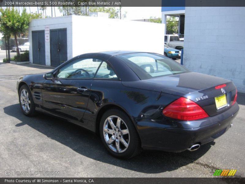Capri Blue Metallic / Ash 2004 Mercedes-Benz SL 500 Roadster