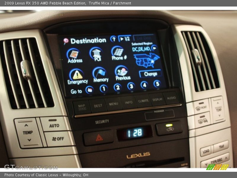Controls of 2009 RX 350 AWD Pebble Beach Edition