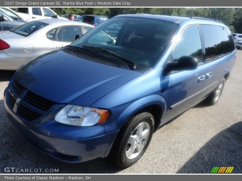 Marine Blue Pearl / Medium Slate Gray 2007 Dodge Grand Caravan SE