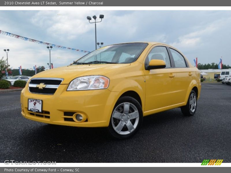 Summer Yellow / Charcoal 2010 Chevrolet Aveo LT Sedan