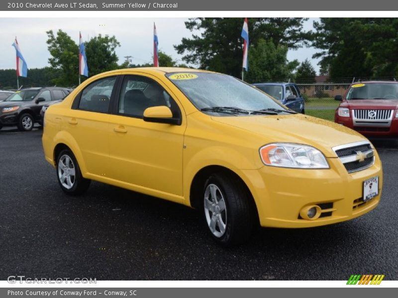 Summer Yellow / Charcoal 2010 Chevrolet Aveo LT Sedan