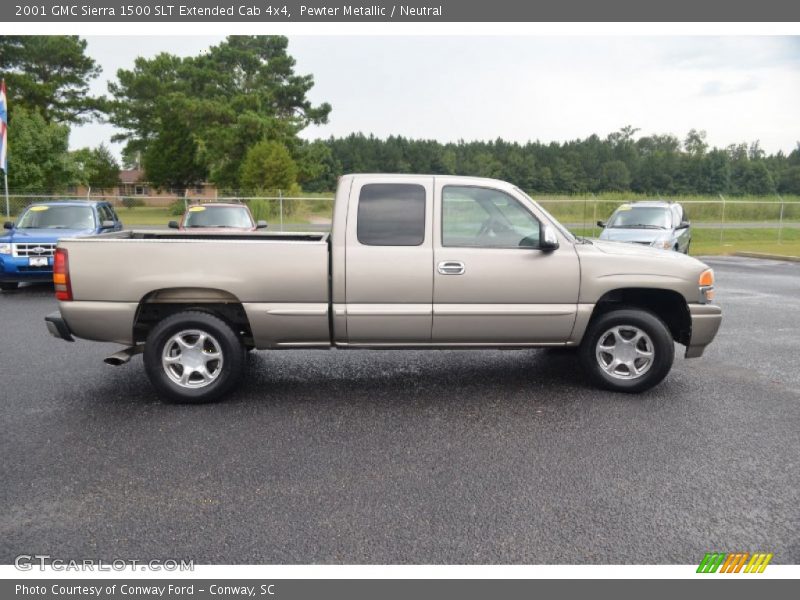 Pewter Metallic / Neutral 2001 GMC Sierra 1500 SLT Extended Cab 4x4