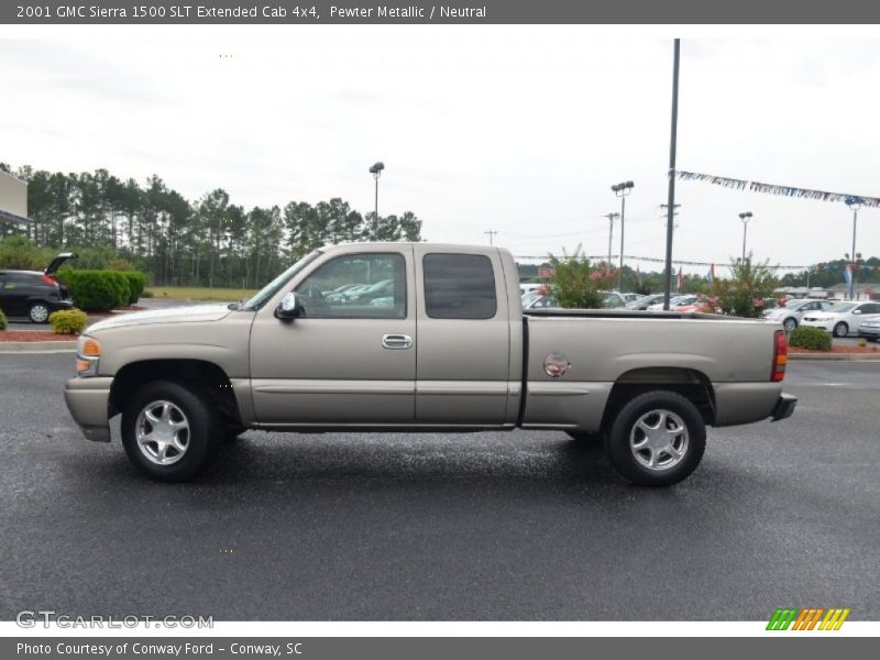 Pewter Metallic / Neutral 2001 GMC Sierra 1500 SLT Extended Cab 4x4