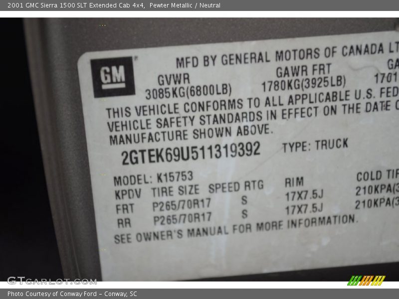 Pewter Metallic / Neutral 2001 GMC Sierra 1500 SLT Extended Cab 4x4