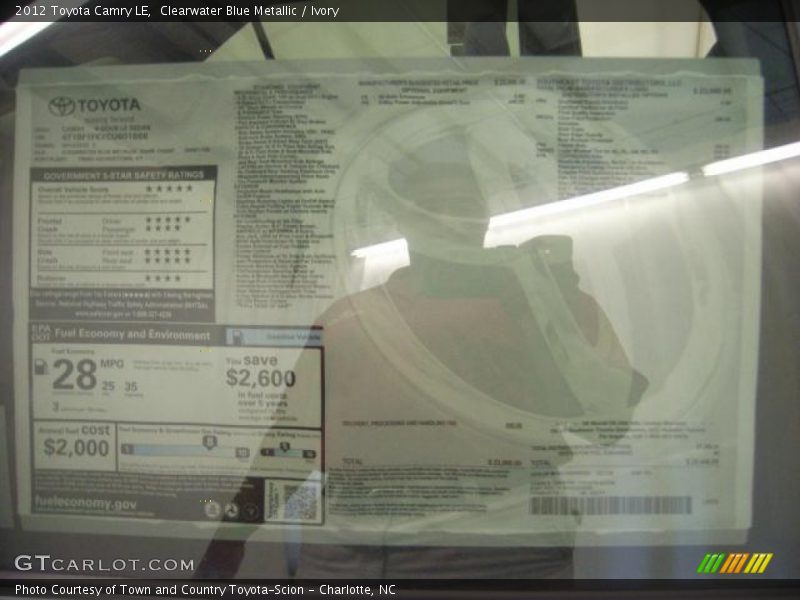 Clearwater Blue Metallic / Ivory 2012 Toyota Camry LE