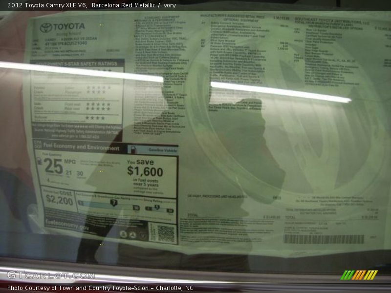 Barcelona Red Metallic / Ivory 2012 Toyota Camry XLE V6