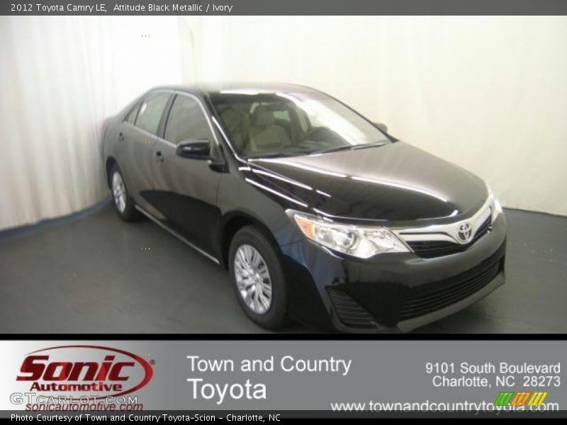 Attitude Black Metallic / Ivory 2012 Toyota Camry LE