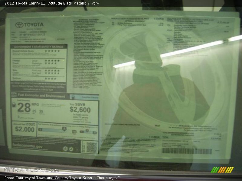 Attitude Black Metallic / Ivory 2012 Toyota Camry LE