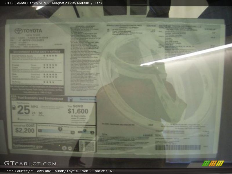 Magnetic Gray Metallic / Black 2012 Toyota Camry SE V6