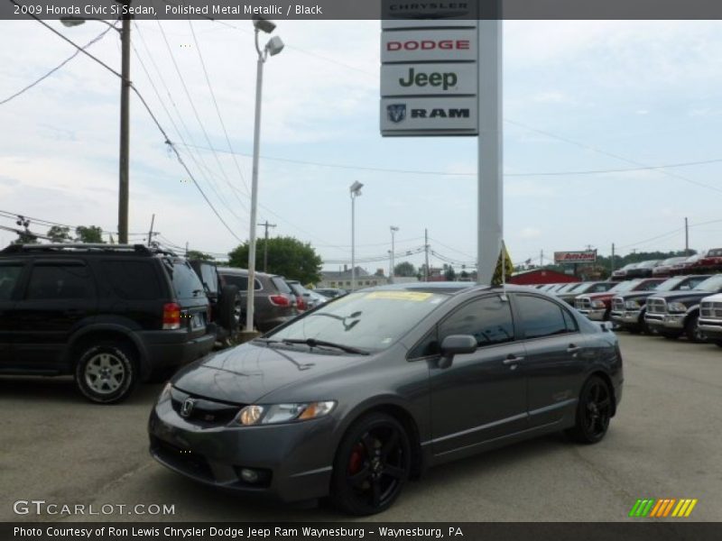 Polished Metal Metallic / Black 2009 Honda Civic Si Sedan
