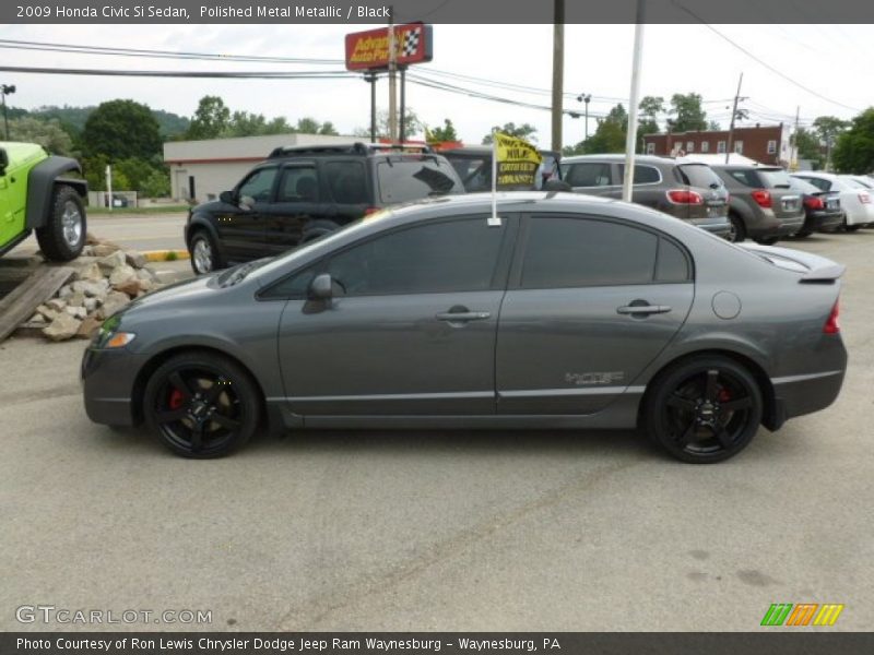 Polished Metal Metallic / Black 2009 Honda Civic Si Sedan