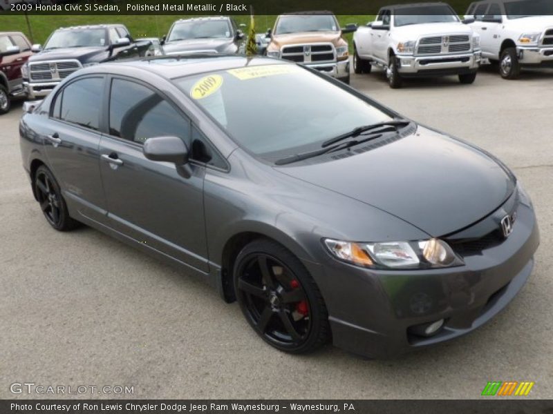 Polished Metal Metallic / Black 2009 Honda Civic Si Sedan