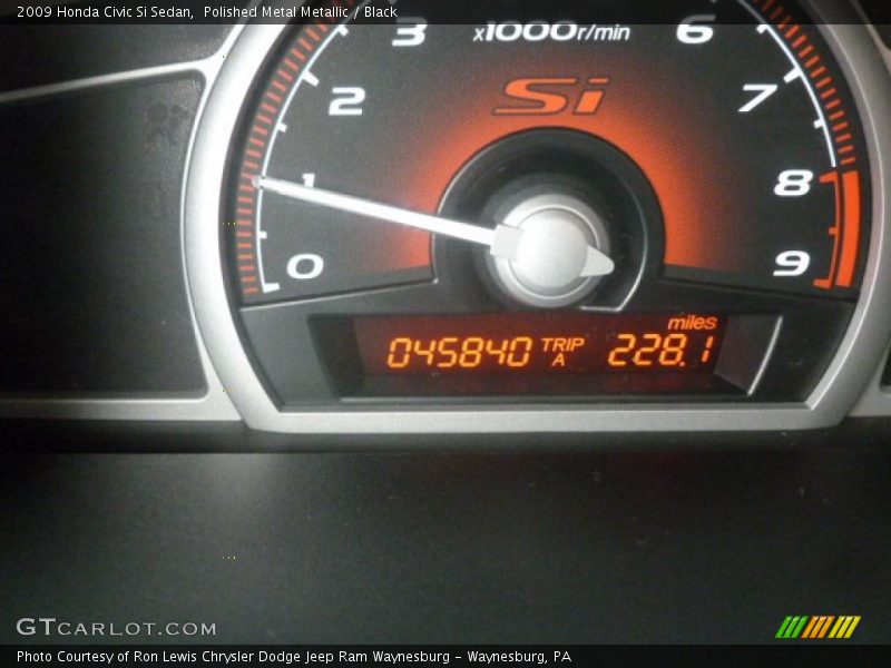 Polished Metal Metallic / Black 2009 Honda Civic Si Sedan
