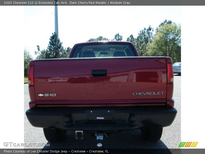 Dark Cherry Red Metallic / Medium Gray 2003 Chevrolet S10 LS Extended Cab 4x4
