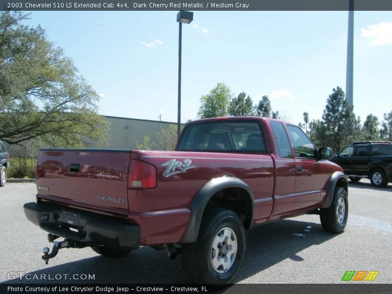 Dark Cherry Red Metallic / Medium Gray 2003 Chevrolet S10 LS Extended Cab 4x4