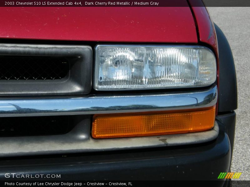 Dark Cherry Red Metallic / Medium Gray 2003 Chevrolet S10 LS Extended Cab 4x4
