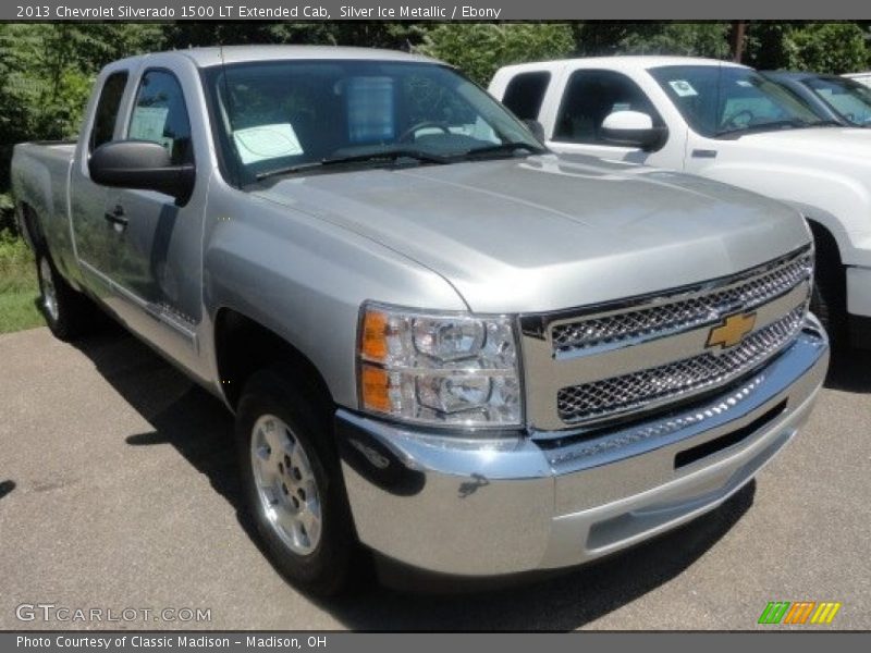 Silver Ice Metallic / Ebony 2013 Chevrolet Silverado 1500 LT Extended Cab