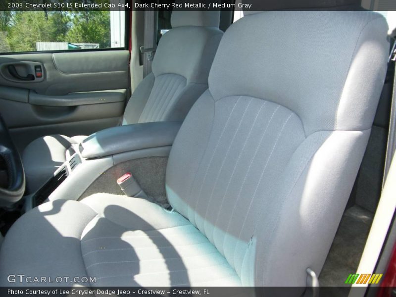 Dark Cherry Red Metallic / Medium Gray 2003 Chevrolet S10 LS Extended Cab 4x4