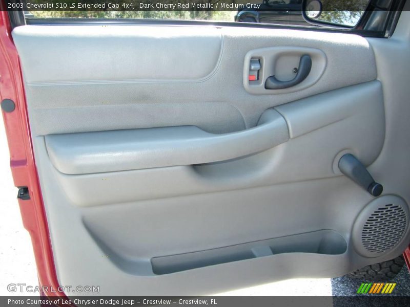 Dark Cherry Red Metallic / Medium Gray 2003 Chevrolet S10 LS Extended Cab 4x4