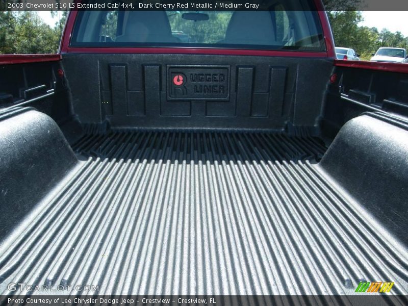 Dark Cherry Red Metallic / Medium Gray 2003 Chevrolet S10 LS Extended Cab 4x4