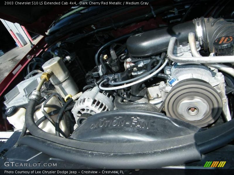 Dark Cherry Red Metallic / Medium Gray 2003 Chevrolet S10 LS Extended Cab 4x4
