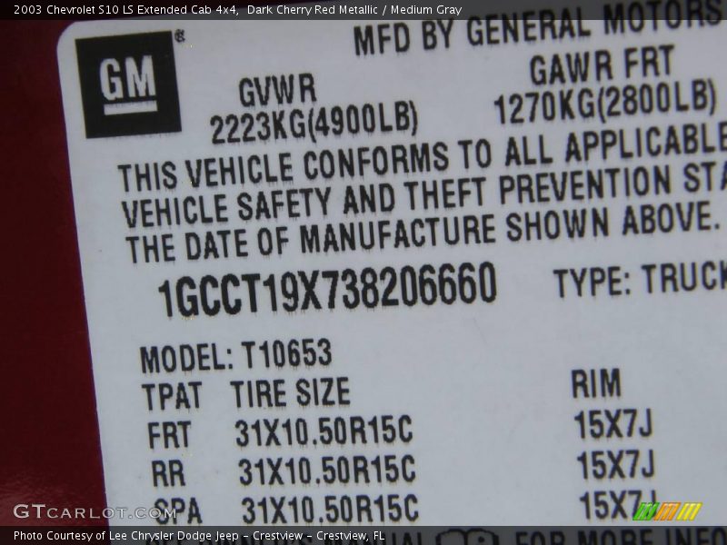 Dark Cherry Red Metallic / Medium Gray 2003 Chevrolet S10 LS Extended Cab 4x4