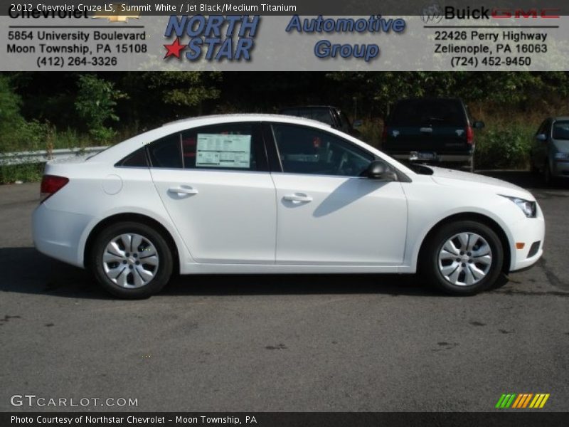 Summit White / Jet Black/Medium Titanium 2012 Chevrolet Cruze LS
