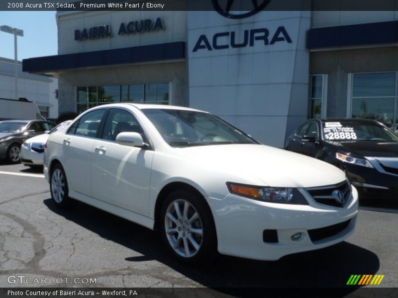 Premium White Pearl / Ebony 2008 Acura TSX Sedan