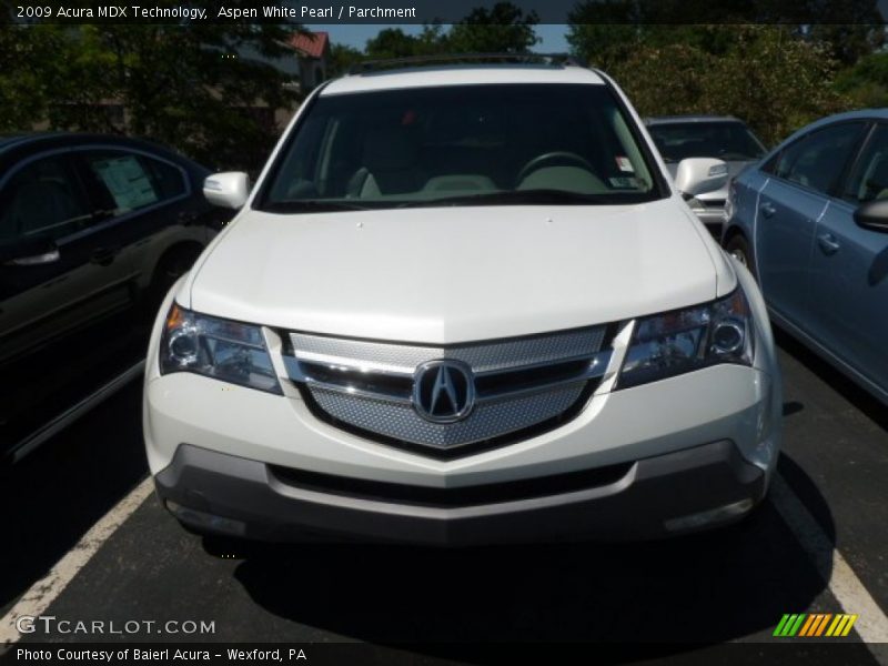 Aspen White Pearl / Parchment 2009 Acura MDX Technology