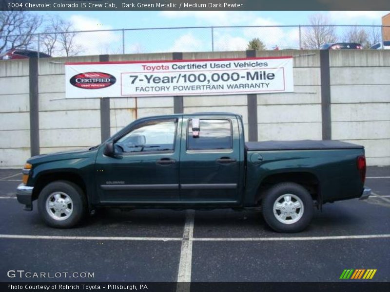 Dark Green Metallic / Medium Dark Pewter 2004 Chevrolet Colorado LS Crew Cab