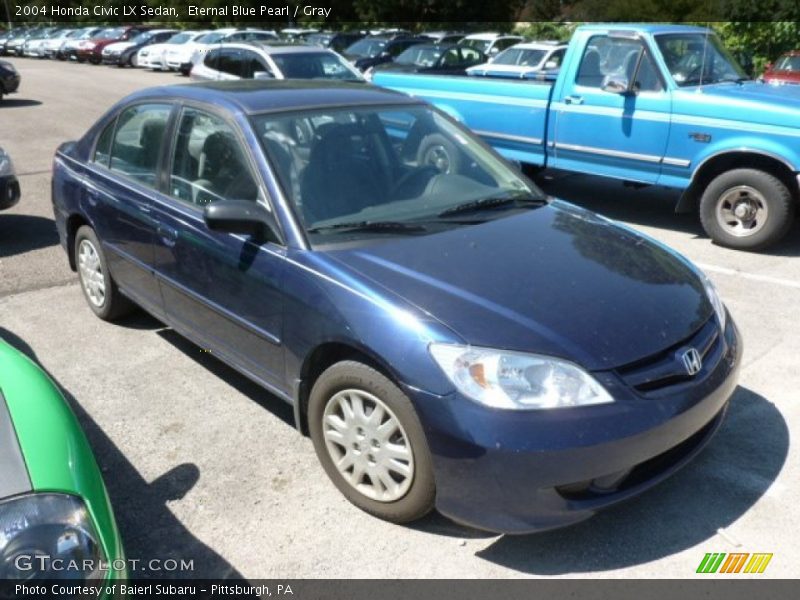 Eternal Blue Pearl / Gray 2004 Honda Civic LX Sedan