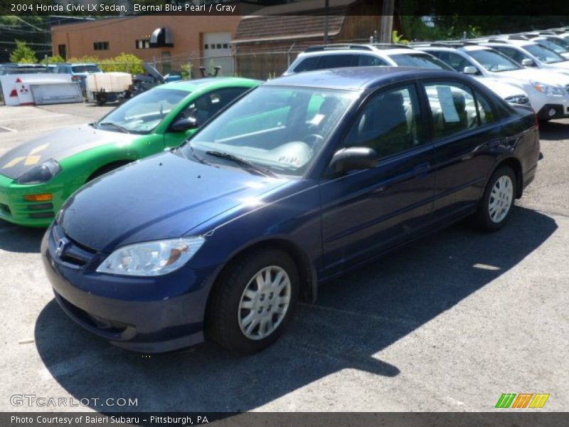 Eternal Blue Pearl / Gray 2004 Honda Civic LX Sedan