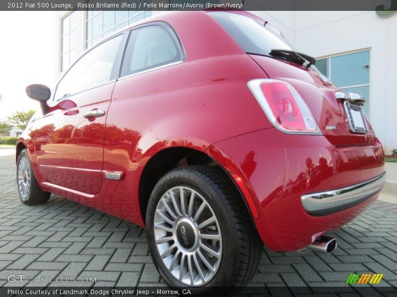 Rosso Brillante (Red) / Pelle Marrone/Avorio (Brown/Ivory) 2012 Fiat 500 Lounge