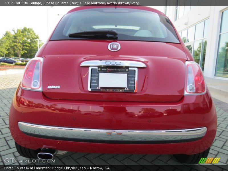 Rosso Brillante (Red) / Pelle Marrone/Avorio (Brown/Ivory) 2012 Fiat 500 Lounge
