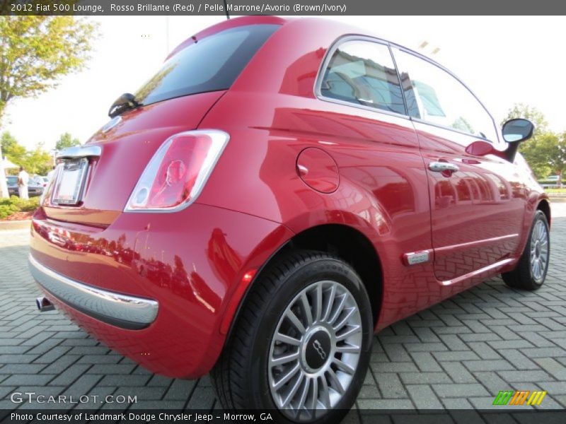Rosso Brillante (Red) / Pelle Marrone/Avorio (Brown/Ivory) 2012 Fiat 500 Lounge