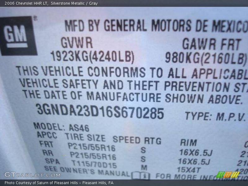 Silverstone Metallic / Gray 2006 Chevrolet HHR LT