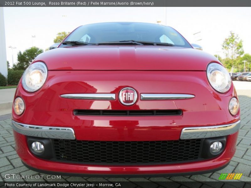 Rosso Brillante (Red) / Pelle Marrone/Avorio (Brown/Ivory) 2012 Fiat 500 Lounge
