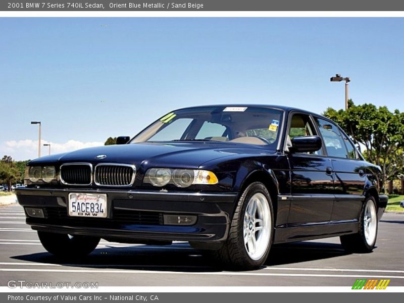 Orient Blue Metallic / Sand Beige 2001 BMW 7 Series 740iL Sedan