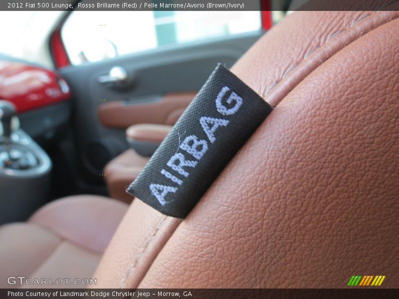 Rosso Brillante (Red) / Pelle Marrone/Avorio (Brown/Ivory) 2012 Fiat 500 Lounge