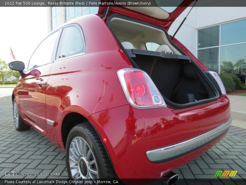 Rosso Brillante (Red) / Pelle Marrone/Avorio (Brown/Ivory) 2012 Fiat 500 Lounge
