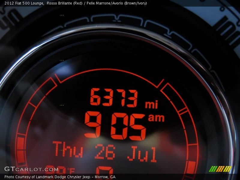 Rosso Brillante (Red) / Pelle Marrone/Avorio (Brown/Ivory) 2012 Fiat 500 Lounge