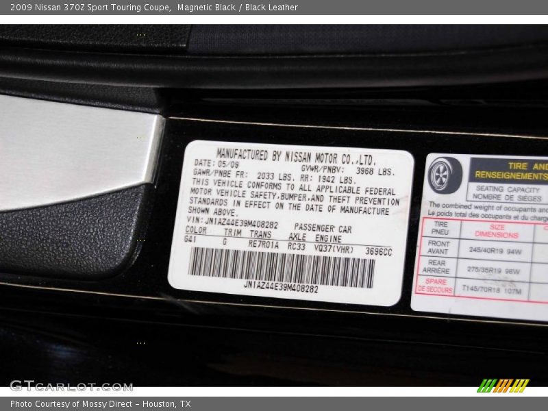 G41 - 2009 Nissan 370Z Sport Touring Coupe