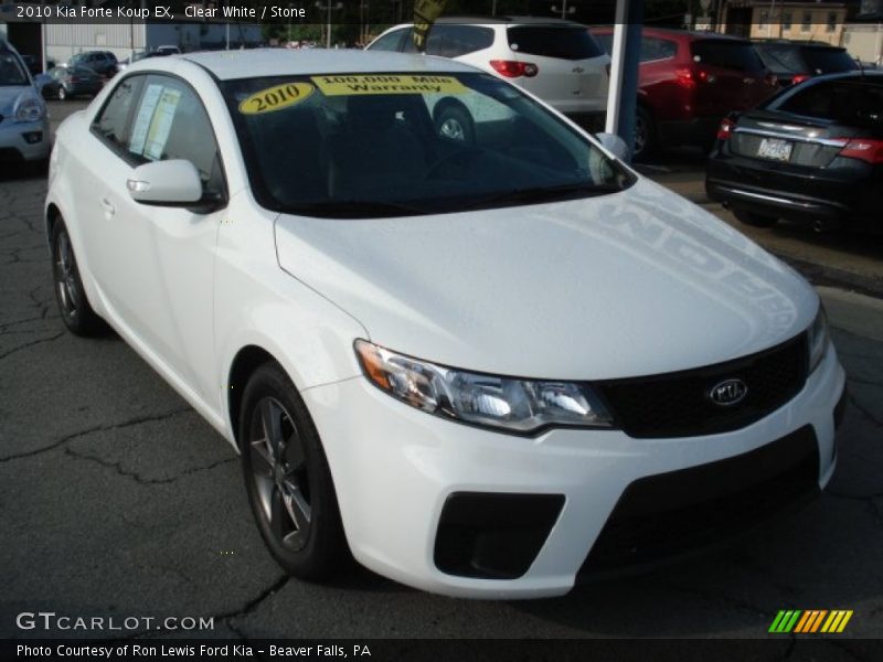 Clear White / Stone 2010 Kia Forte Koup EX