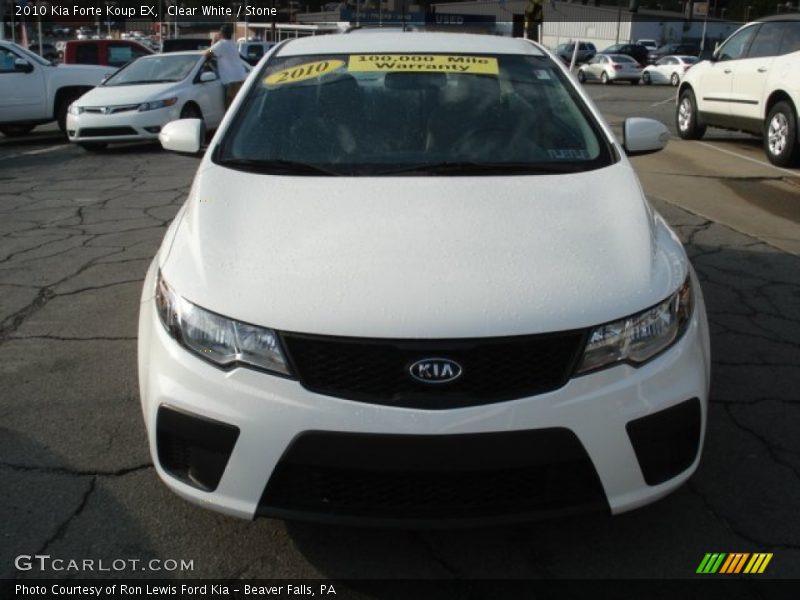 Clear White / Stone 2010 Kia Forte Koup EX