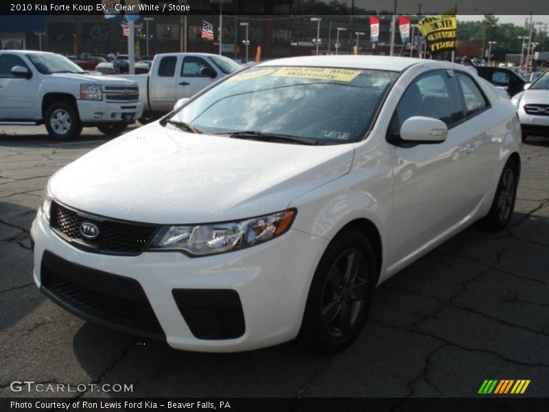 Clear White / Stone 2010 Kia Forte Koup EX