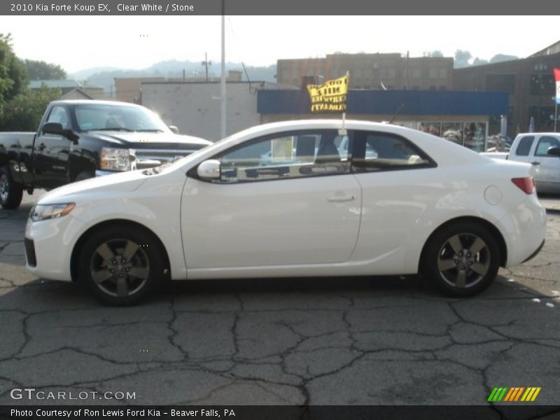 Clear White / Stone 2010 Kia Forte Koup EX