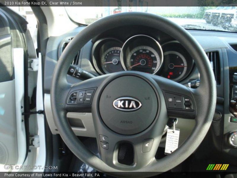 Clear White / Stone 2010 Kia Forte Koup EX